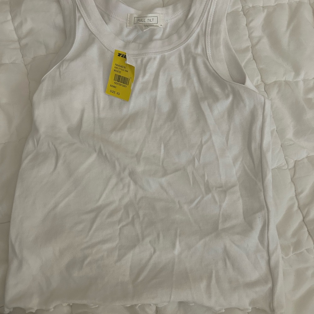 TILLYS white basic tank with frilly bottom